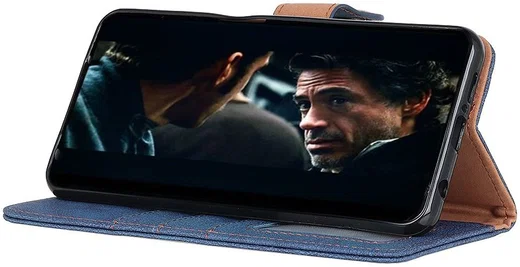 Sony Xperia L4 Book Case Hoesje Portemonnee Retro Splitleer Blauw afbeelding 3