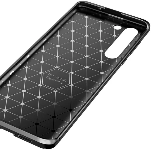 Motorola Edge Hoesje Geborsteld Carbon Flexibele Back Cover Zwart afbeelding 14