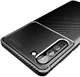 Motorola Edge Hoesje Geborsteld Carbon Flexibele Back Cover Zwart afbeelding 3