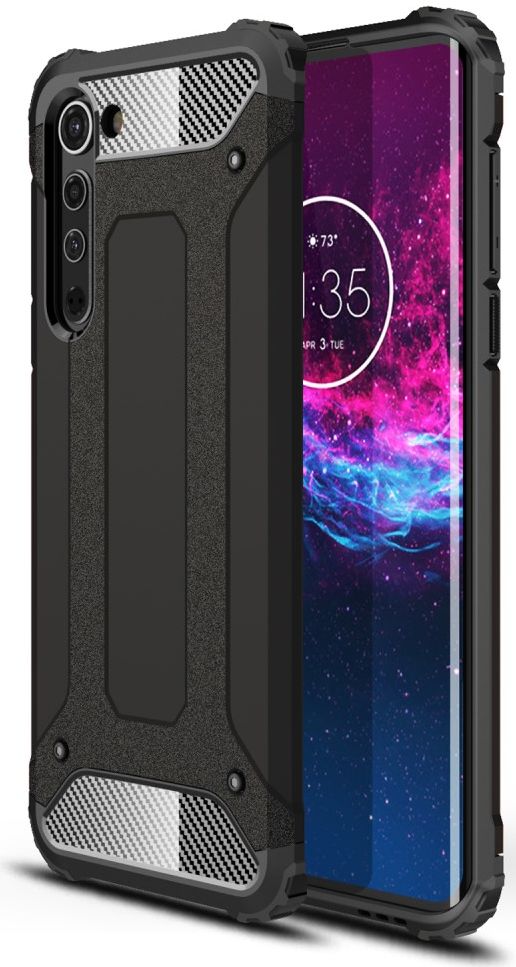 Motorola Edge Hoesje Shock Proof Hybride Back Cover Zwart afbeelding 1