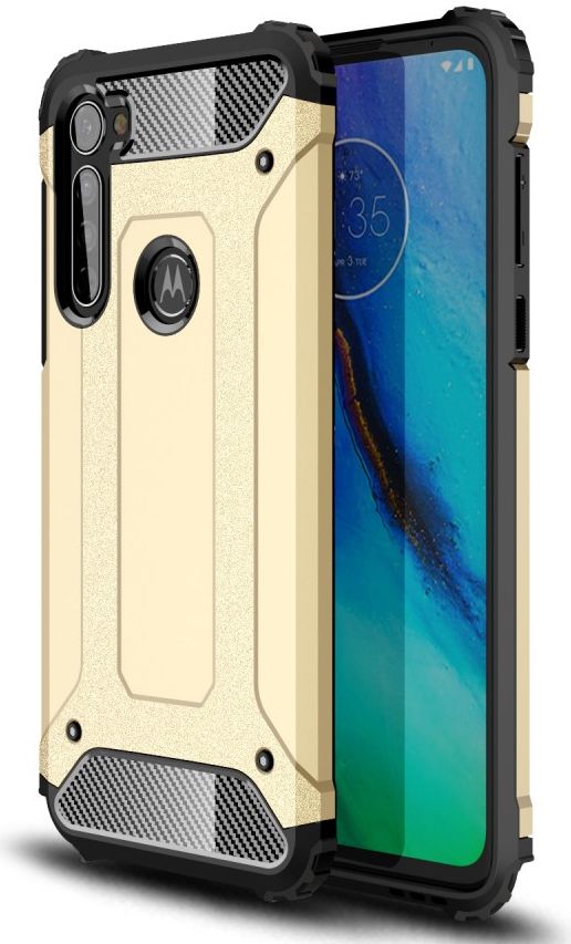 Motorola Moto G Pro Hoesje Shock Proof Hybride Back Cover Goud afbeelding 1