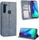 Motorola Moto G Pro Hoesje  Stijlvol Vintage Portemonnee Blauw afbeelding 4