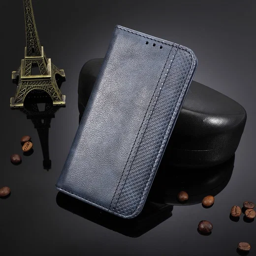 Motorola Moto G Pro Hoesje  Stijlvol Vintage Portemonnee Blauw afbeelding 5
