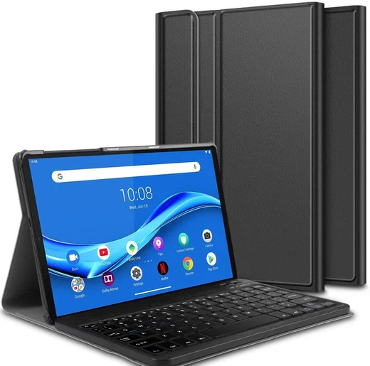 Lenovo Tab M10 Plus / FHD Plus Hoes met Verstelbaar Toetsenbord Zwart afbeelding 2