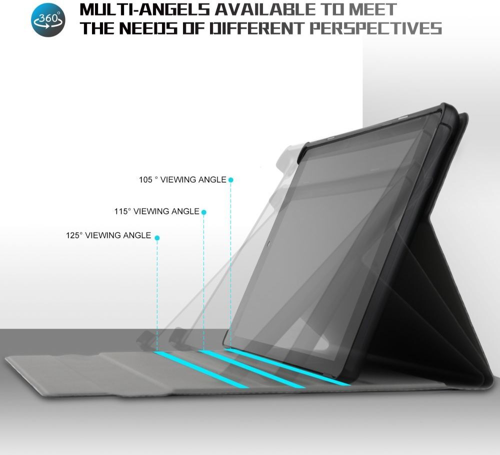Lenovo Tab M10 Plus / FHD Plus Hoes met Verstelbaar Toetsenbord Zwart afbeelding 6