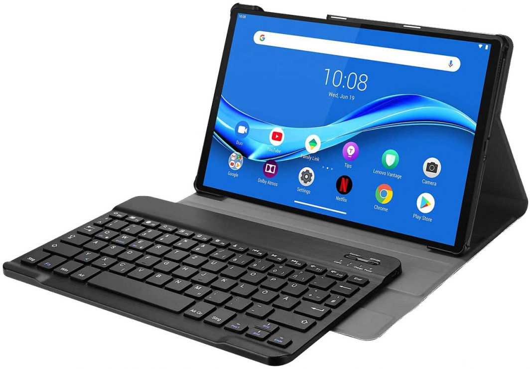 Lenovo Tab M10 Plus / FHD Plus Hoes met Verstelbaar Toetsenbord Zwart afbeelding 1