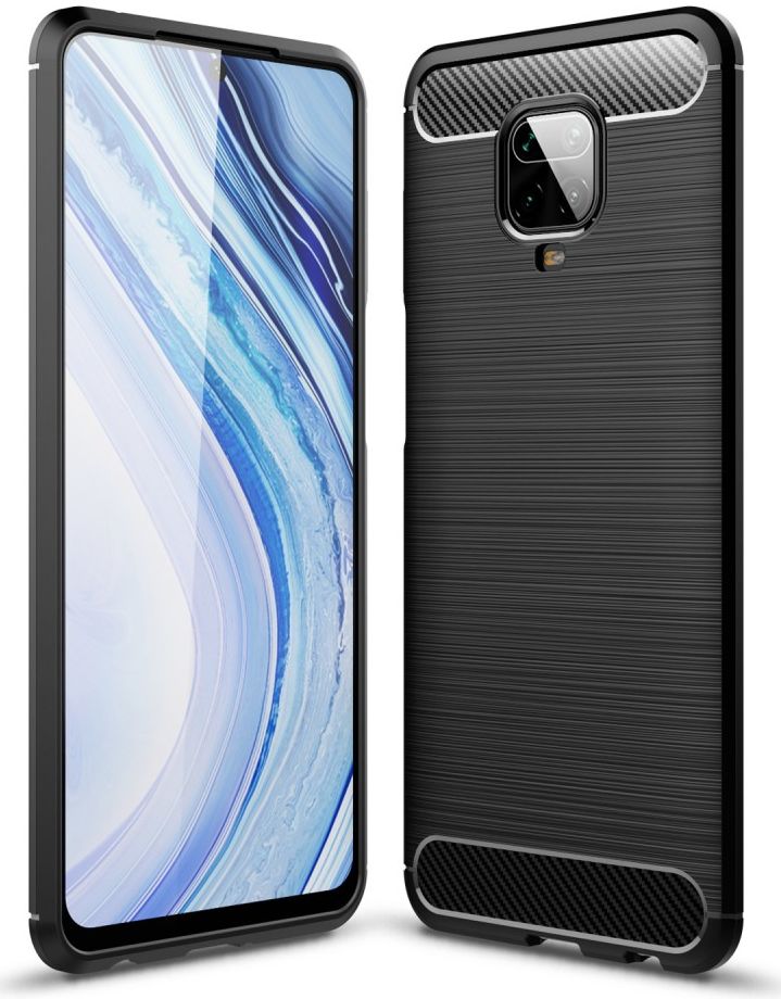 Xiaomi Redmi Note 9S / Note 9 Pro Geborsteld TPU Hoesje Zwart afbeelding 1