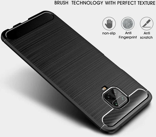 Xiaomi Redmi Note 9S / Note 9 Pro Geborsteld TPU Hoesje Zwart afbeelding 7