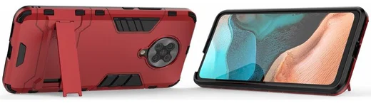 Xiaomi Poco F2 Pro Hybride Stand Hoesje Donker Rood afbeelding 3