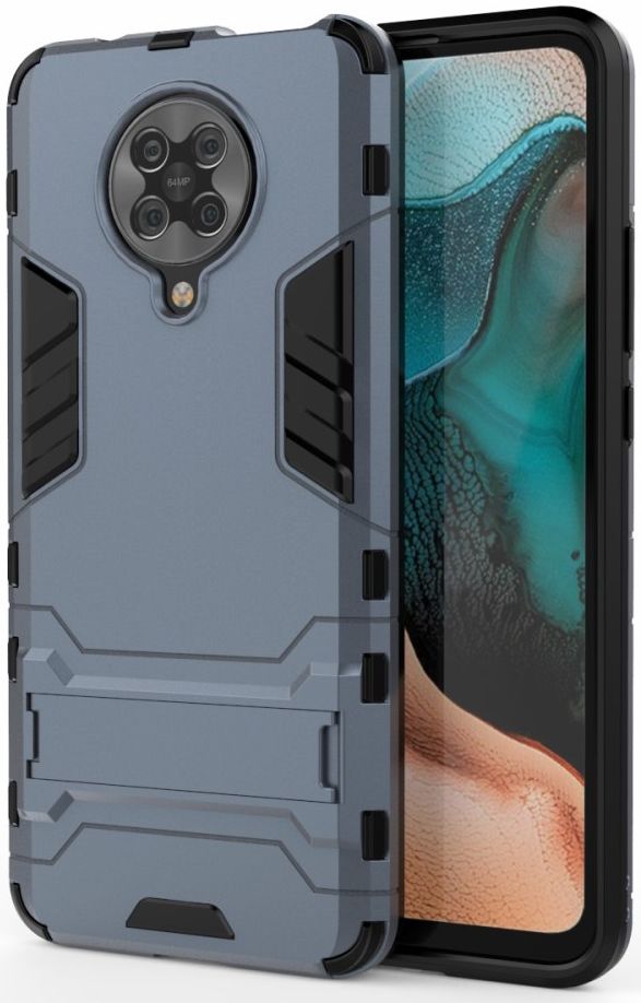 Xiaomi Poco F2 Pro Hybride Stand Hoesje Donker Blauw afbeelding 1