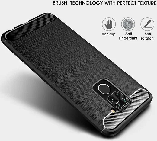 Xiaomi Redmi Note 9 Geborsteld TPU Hoesje Blauw afbeelding 4