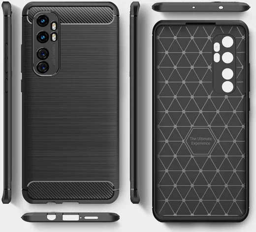 Xiaomi Mi Note 10 Lite Geborsteld TPU Hoesje Zwart afbeelding 5