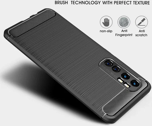 Xiaomi Mi Note 10 Lite Geborsteld TPU Hoesje Zwart afbeelding 8