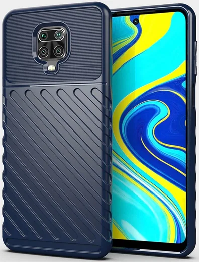 Xiaomi Note 9S / Note 9 Pro Twill Thunder Texture Back Cover Blauw afbeelding 1
