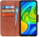 Xiaomi Redmi Note 9 Lychee Portemonnee Hoesje Bruin afbeelding 1