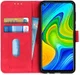 KHAZNEH Xiaomi Redmi Note 9 Hoesje Retro Wallet Book Case Rood afbeelding 1