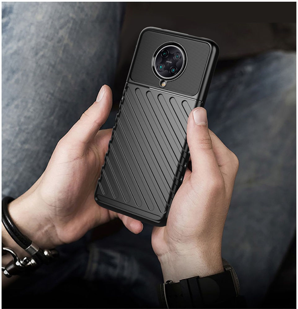Xiaomi Poco F2 Pro Twill Thunder Texture Back Cover Blauw afbeelding 3