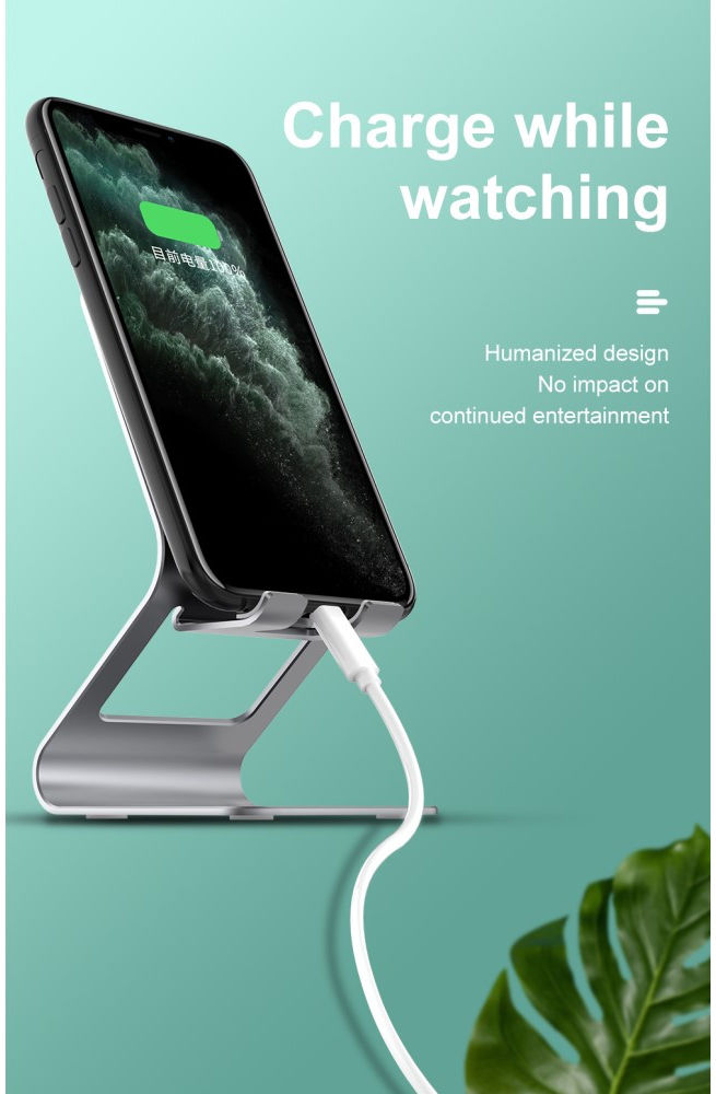 Universele Multifunctionele Smartphone Stand Met Spiegel Grijs afbeelding 11