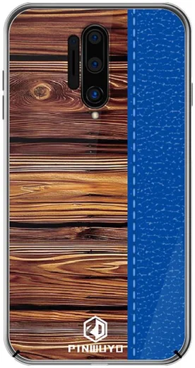 OnePlus 8 Pro Back Cover Hout Textuur Blauw afbeelding 2