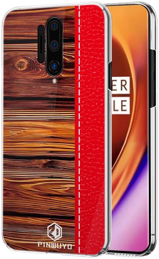 OnePlus 8 Pro Back Cover Hout Textuur Rood afbeelding 1