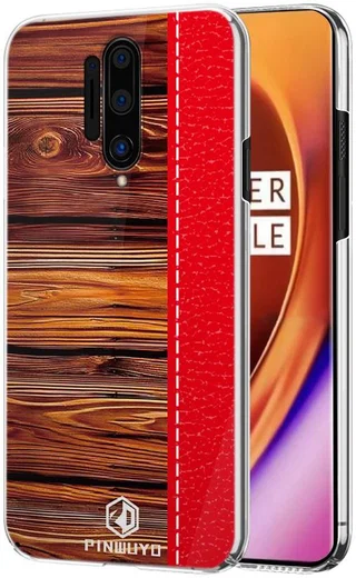 OnePlus 8 Pro Back Cover Hout Textuur Rood afbeelding 1