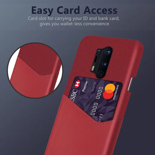 OnePlus 8 Pro Hoesje Back Cover met Kaarthouder Rood afbeelding 3
