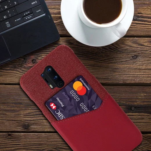 OnePlus 8 Pro Hoesje Back Cover met Kaarthouder Rood afbeelding 4