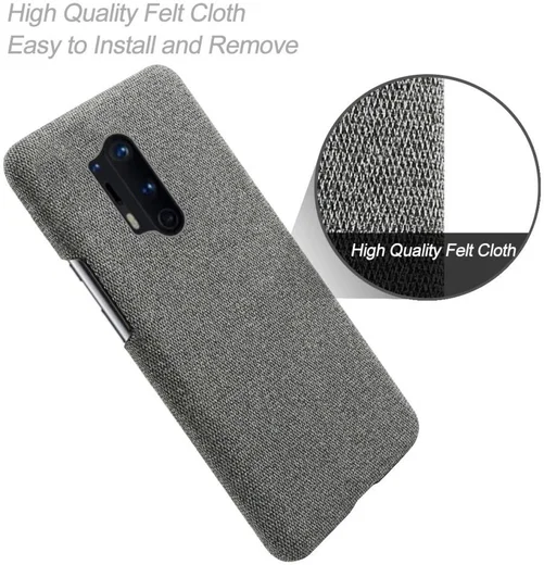 OnePlus 8 Pro Stof Hard Back Cover Donker Grijs afbeelding 4