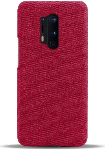 OnePlus 8 Pro Stof Hard Back Cover Rood afbeelding 3