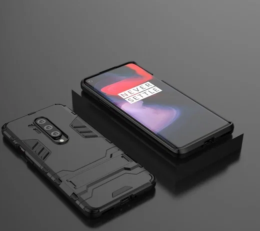 OnePlus 8 Pro Hoesje Shock Proof Back Cover Met Kickstand Zwart afbeelding 8