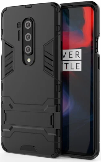 OnePlus 8 Pro Hoesje Shock Proof Back Cover Met Kickstand Zwart afbeelding 2
