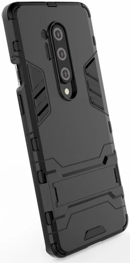OnePlus 8 Pro Hoesje Shock Proof Back Cover Met Kickstand Zwart afbeelding 5