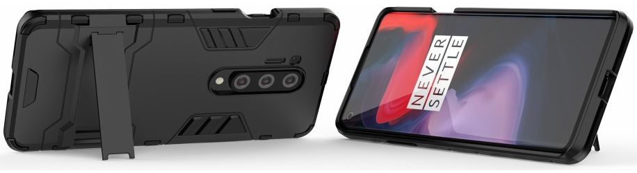 OnePlus 8 Pro Hoesje Shock Proof Back Cover Met Kickstand Zwart afbeelding 6