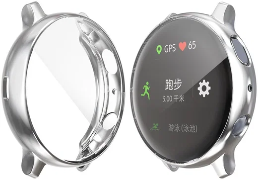 Samsung Galaxy Watch Active 2 40MM Hoesje Flexibel TPU Zilver afbeelding 1