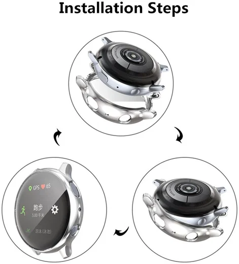 Samsung Galaxy Watch Active 2 40MM Hoesje Flexibel TPU Zilver afbeelding 5
