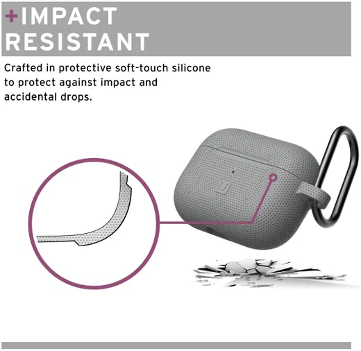 U by Urban Armor Gear Apple AirPods Siliconen Hoesje Grijs afbeelding 8