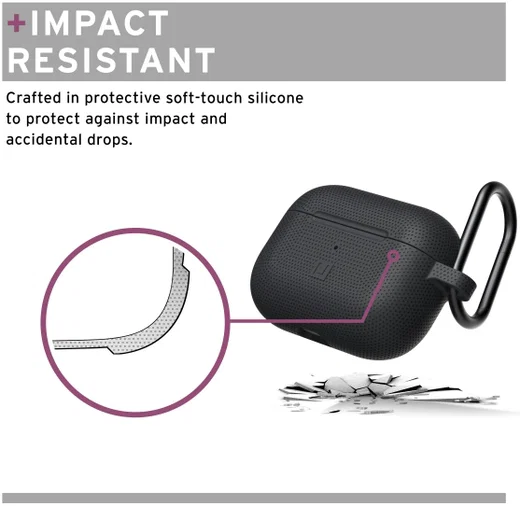 U by Urban Armor Gear Apple AirPods Siliconen Hoesje Zwart afbeelding 6