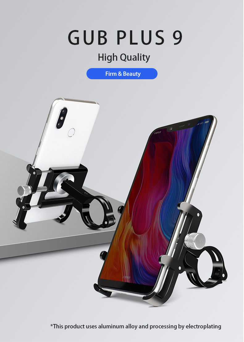 GUB Plus 9 Universele Draaibare Fiets Telefoonhouder Smartphones Zwart afbeelding 9