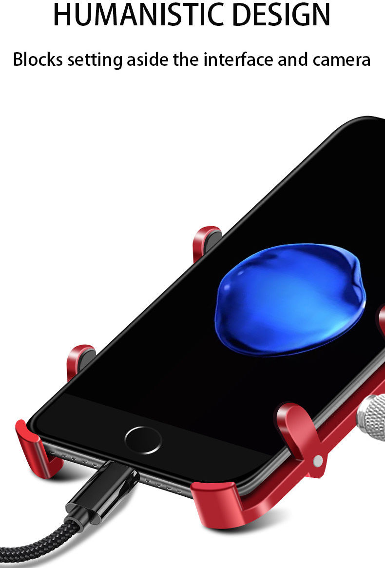 GUB Plus 9 Universele Draaibare Fiets Telefoonhouder Smartphones Rood afbeelding 4