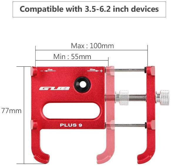 GUB Plus 9 Universele Draaibare Fiets Telefoonhouder Smartphones Rood afbeelding 7