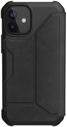 Urban Armor Gear Metropolis iPhone 12 Mini Hoesje Echt Leer Zwart afbeelding