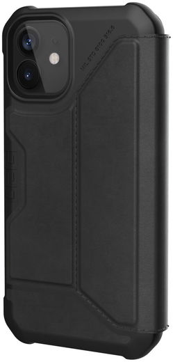 Urban Armor Gear Metropolis iPhone 12 Mini Hoesje Echt Leer Zwart afbeelding 7