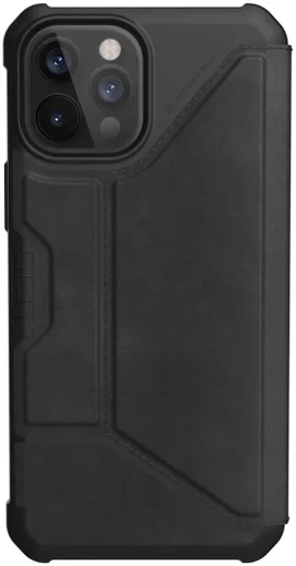 Urban Armor Gear Metropolis iPhone 12 Pro Max Hoesje Echt Leer Zwart afbeelding 2
