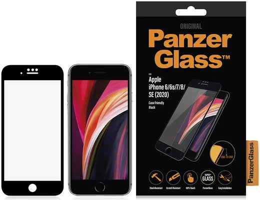 PanzerGlass iPhone SE 2020 / 2022 Case Friendly Screenprotector Zwart afbeelding 4