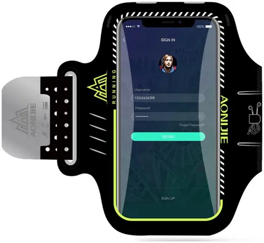 Universele Telefoon Sport Armband Voor Smartphone 6.0 Inch Zwart afbeelding 1