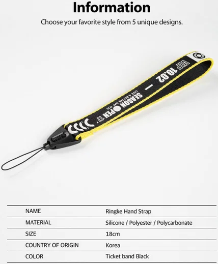 Ringke Hand Polsband Letters Geel/Zwart afbeelding 10