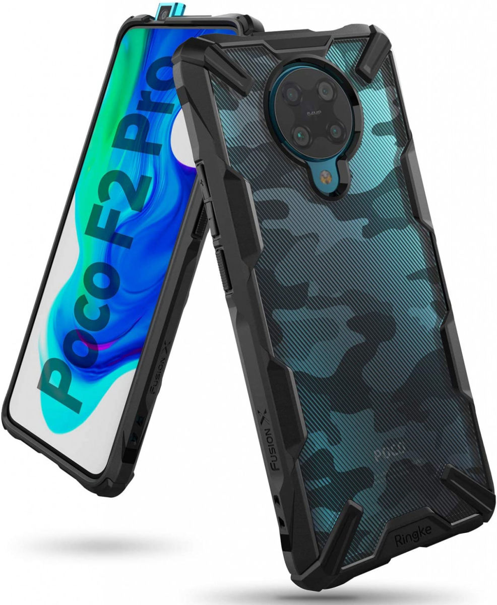 Ringke Fusion X Xiaomi Poco F2 Pro Hoesje Camo Zwart afbeelding 1
