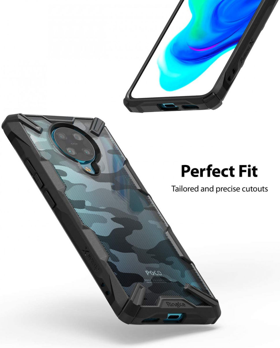 Ringke Fusion X Xiaomi Poco F2 Pro Hoesje Camo Zwart afbeelding 2