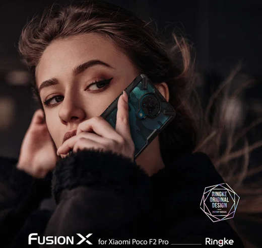 Ringke Fusion X Xiaomi Poco F2 Pro Hoesje Camo Zwart afbeelding 7