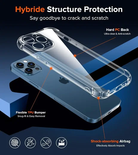 Apple iPhone 12 Pro Max Hoesje Schokbestendig en Dun TPU Back Cover Transparant afbeelding 7